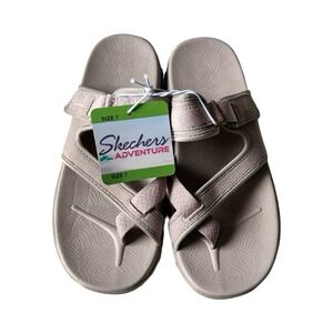 Skechers Adventure Womens Taupe Mauve Hiking Slide Sandals Size 7 NEW
